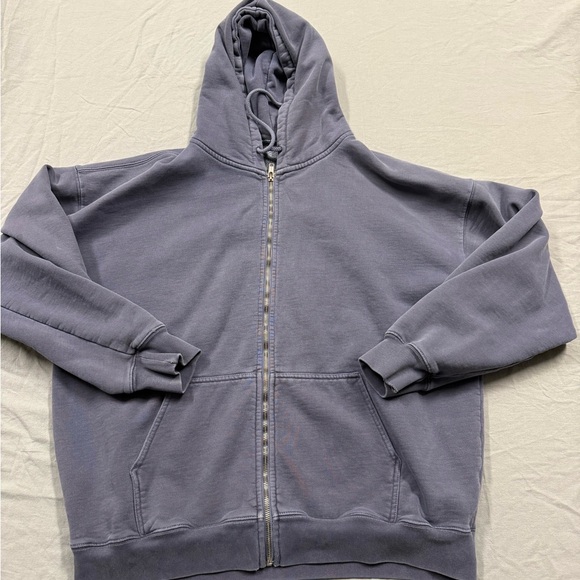 Brandy Melville Men's Charcoal Zip-Up Sweater - Picture 1 of 3